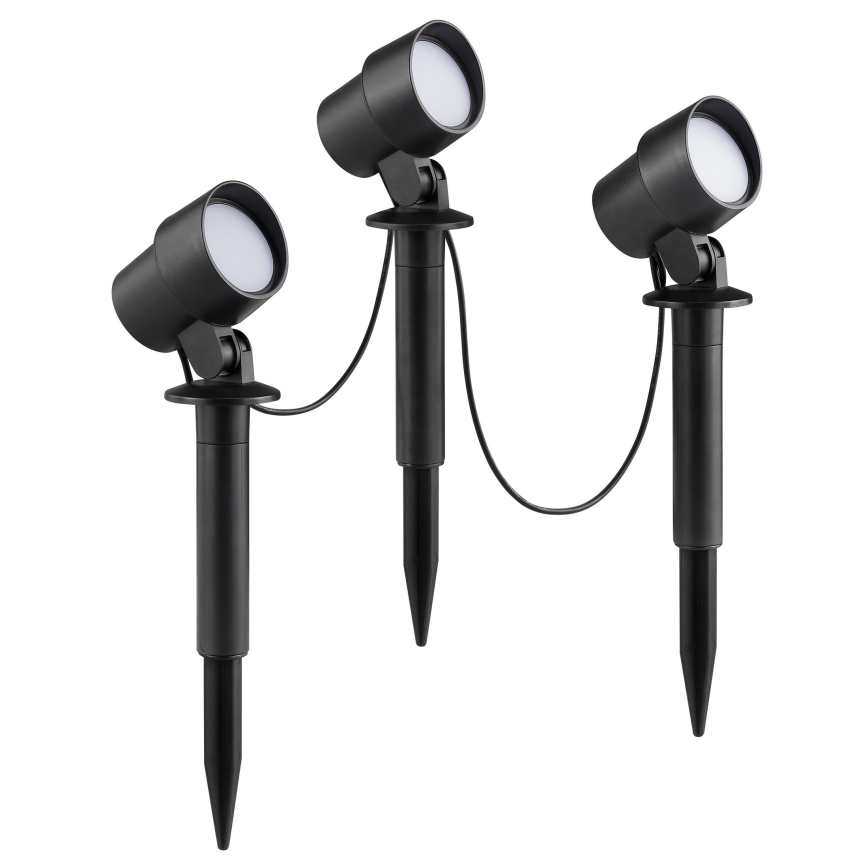 Brilliant - KOMPLEKTS 3x LED āra lampa KAMARA LED/8,5W/230V IP44 melna