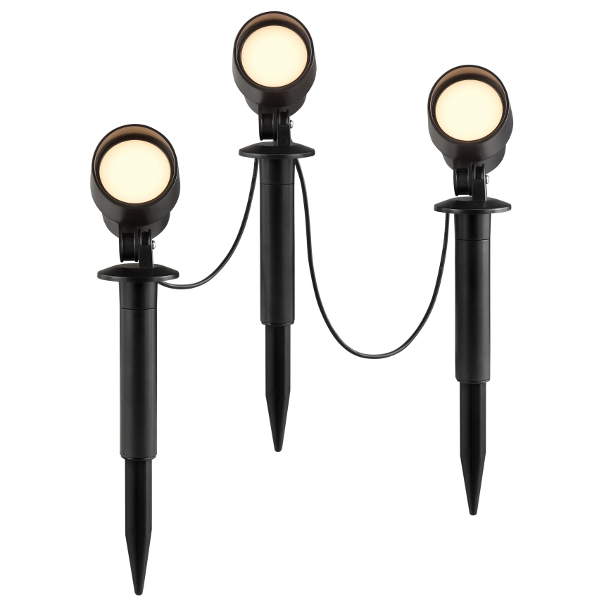 Brilliant - KOMPLEKTS 3x LED āra lampa KAMARA LED/8,5W/230V IP44 melna