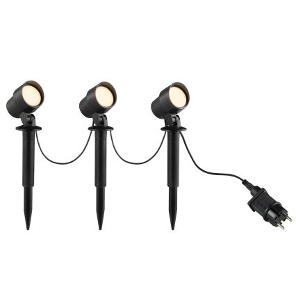 Brilliant - KOMPLEKTS 3x LED āra lampa KAMARA LED/8,5W/230V IP44 melna