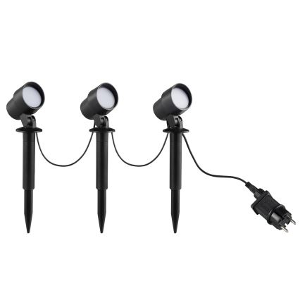 Brilliant - KOMPLEKTS 3x LED āra lampa KAMARA LED/8,5W/230V IP44 melna