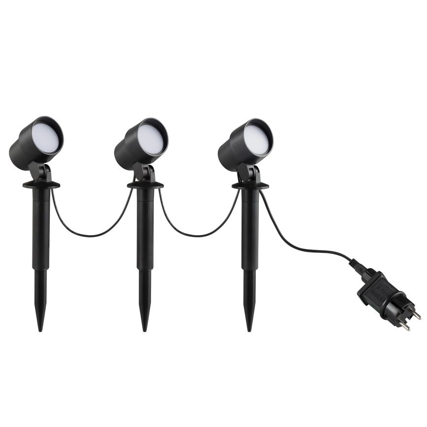 Brilliant - KOMPLEKTS 3x LED āra lampa KAMARA LED/8,5W/230V IP44 melna
