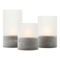 Brilliant - Komplekts 3x LED svece BOUGIE LED/2xAA IP44 pelēka/balta