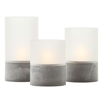 Brilliant - Komplekts 3x LED svece BOUGIE LED/2xAA IP44 pelēka/balta