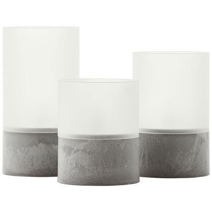 Brilliant - Komplekts 3x LED svece BOUGIE LED/2xAA IP44 pelēka/balta