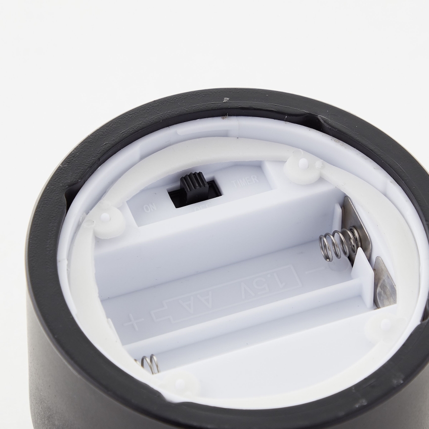 Brilliant - Komplekts 3x LED sveces BOUGIE LED/2xAA IP44 melna/dūmakaina