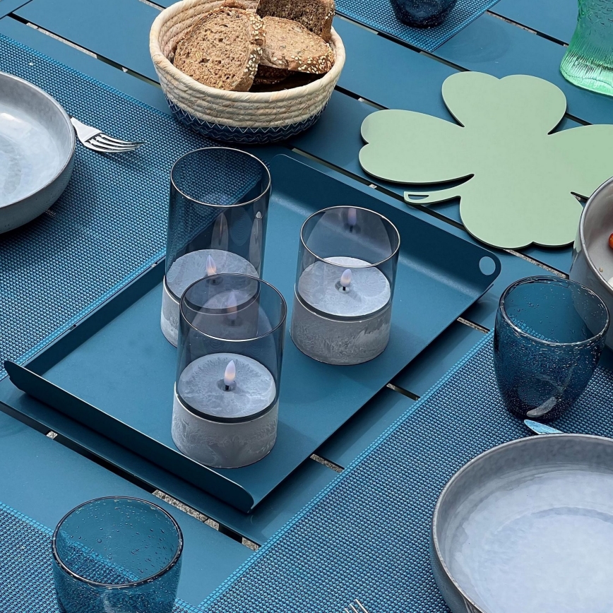 Brilliant - komplekts 3x LED sveces BOUGIE LED/2xAA IP44 pelēkas/dūmainas