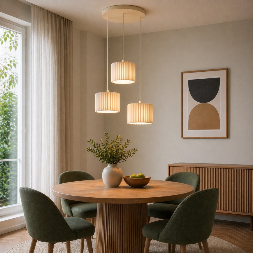 Brilliant - Krēmkrāsaina piekaramā lustra VELIN, 3xE27/20W/230V, Ø 61 cm