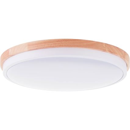 Brilliant - LED Aptumšojama griestu lampa BAARLO LED/24W/230V d. 35 cm balta/gumijkoks - FSC sertificēts