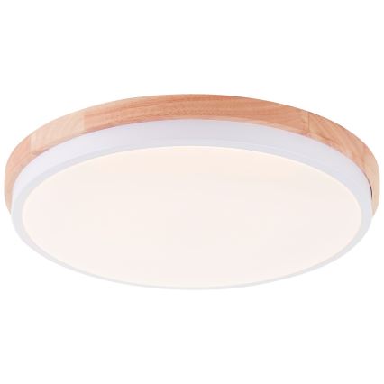 Brilliant - LED Aptumšojama griestu lampa BAARLO LED/24W/230V d. 35 cm balta/gumijkoks - FSC sertificēts