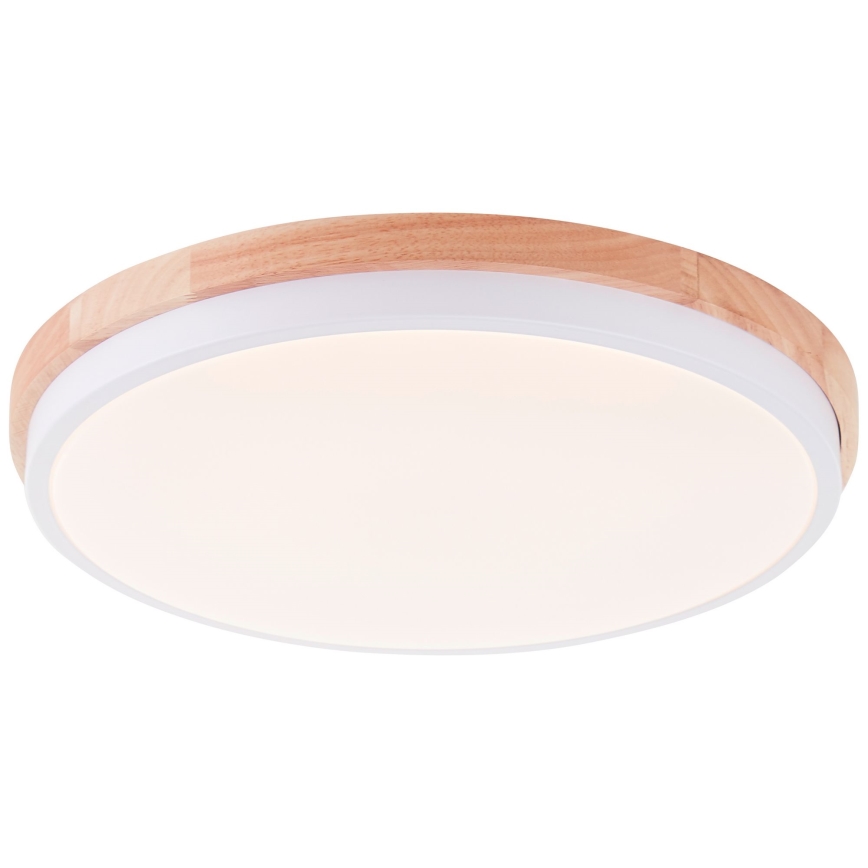 Brilliant - LED Aptumšojama griestu lampa BAARLO LED/24W/230V d. 35 cm balta/gumijkoks - FSC sertificēts