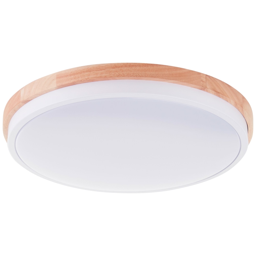 Brilliant - LED Aptumšojama griestu lampa BAARLO LED/24W/230V d. 35 cm balta/gumijkoks - FSC sertificēts