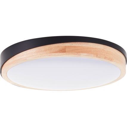 Brilliant - LED Aptumšojama griestu lampa BAARLO LED/24W/230V d. 35 cm melna/gumijkoks - FSC sertificēts