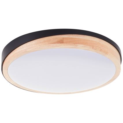 Brilliant - LED Aptumšojama griestu lampa BAARLO LED/24W/230V d. 35 cm melna/gumijkoks - FSC sertificēts