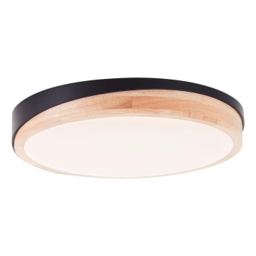 Brilliant - LED Aptumšojama griestu lampa BAARLO LED/24W/230V d. 35 cm melna/gumijkoks - FSC sertificēts
