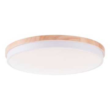 Brilliant - LED Aptumšojama griestu lampa BAARLO LED/36W/230V 3000-6500K d. 50 cm balta/gumijkoks + tālvadības pults - FSC sertificēts