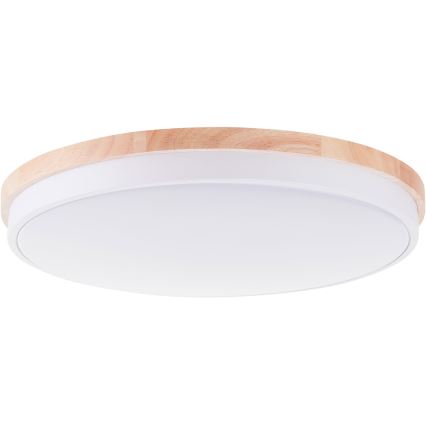 Brilliant - LED Aptumšojama griestu lampa BAARLO LED/36W/230V 3000-6500K d. 50 cm balta/gumijkoks + tālvadības pults - FSC sertificēts