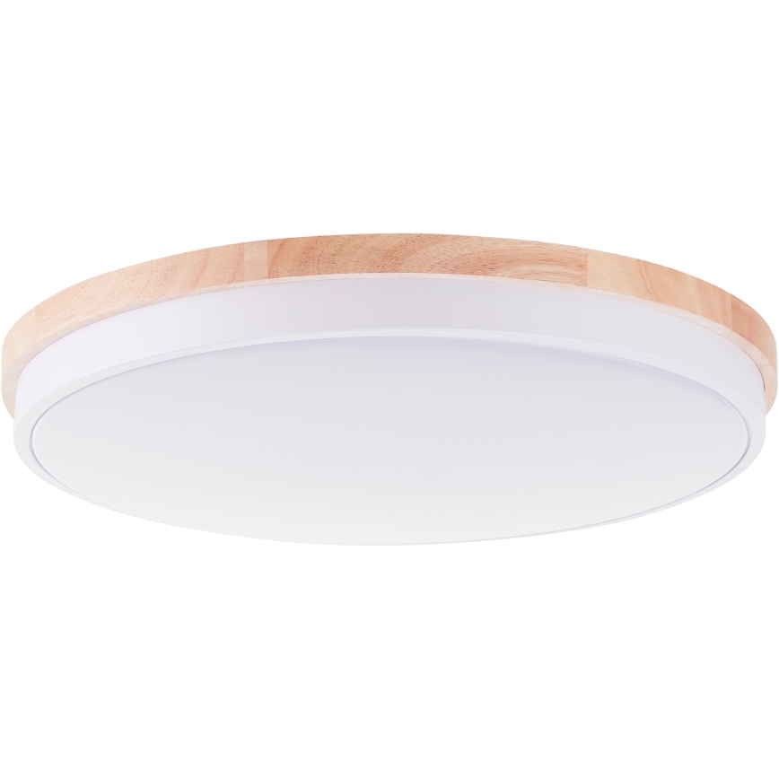 Brilliant - LED Aptumšojama griestu lampa BAARLO LED/36W/230V 3000-6500K d. 50 cm balta/gumijkoks + tālvadības pults - FSC sertificēts