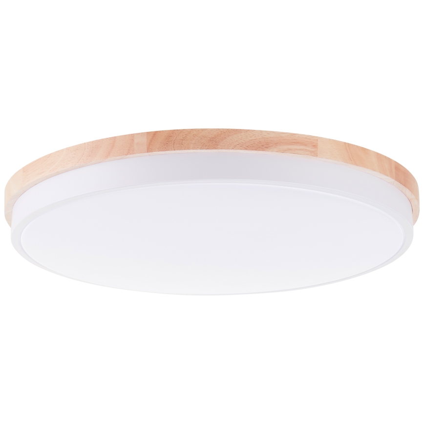 Brilliant - LED Aptumšojama griestu lampa BAARLO LED/36W/230V 3000-6500K d. 50 cm balta/gumijkoks + tālvadības pults - FSC sertificēts