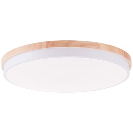 Brilliant - LED Aptumšojama griestu lampa BAARLO LED/36W/230V 3000-6500K d. 50 cm balta/gumijkoks + tālvadības pults - FSC sertificēts