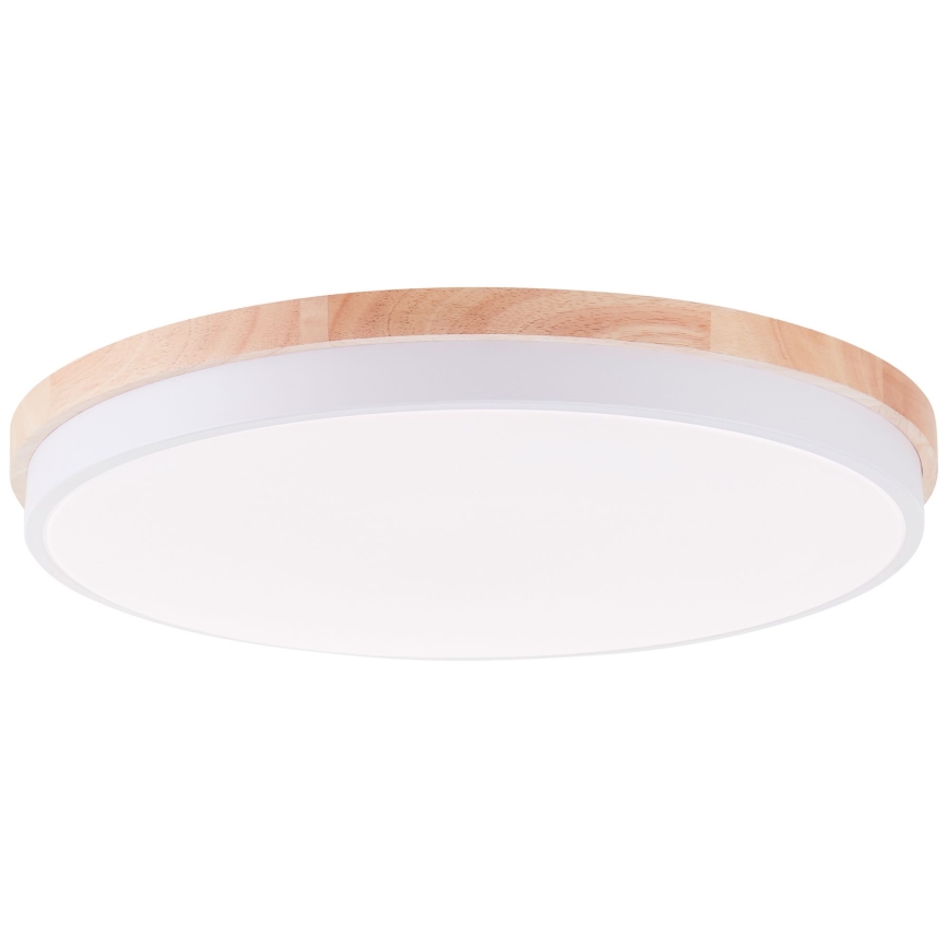 Brilliant - LED Aptumšojama griestu lampa BAARLO LED/36W/230V 3000-6500K d. 50 cm balta/gumijkoks + tālvadības pults - FSC sertificēts