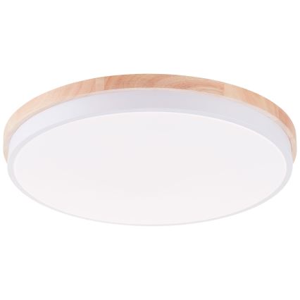 Brilliant - LED Aptumšojama griestu lampa BAARLO LED/36W/230V 3000-6500K d. 50 cm balta/gumijkoks + tālvadības pults - FSC sertificēts
