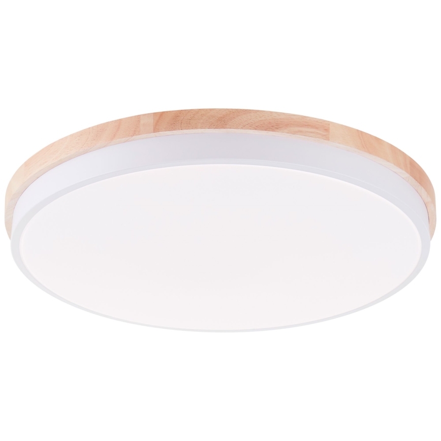 Brilliant - LED Aptumšojama griestu lampa BAARLO LED/36W/230V 3000-6500K d. 50 cm balta/gumijkoks + tālvadības pults - FSC sertificēts