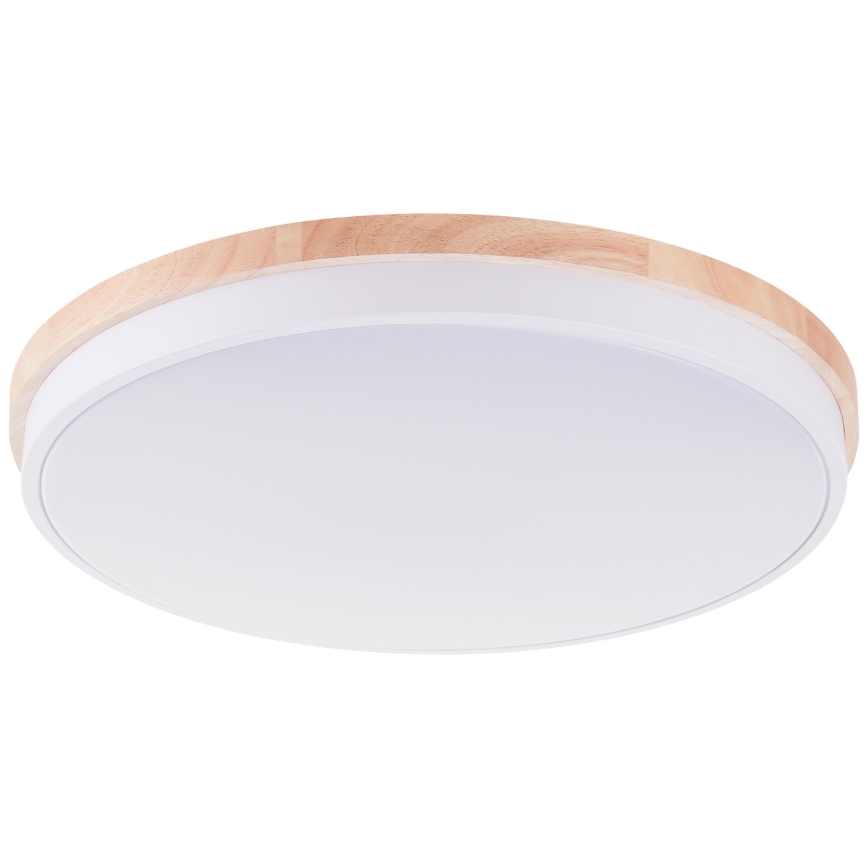 Brilliant - LED Aptumšojama griestu lampa BAARLO LED/36W/230V 3000-6500K d. 50 cm balta/gumijkoks + tālvadības pults - FSC sertificēts