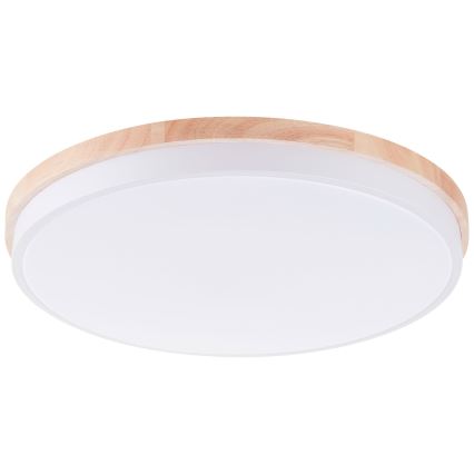 Brilliant - LED Aptumšojama griestu lampa BAARLO LED/36W/230V 3000-6500K d. 50 cm balta/gumijkoks + tālvadības pults - FSC sertificēts