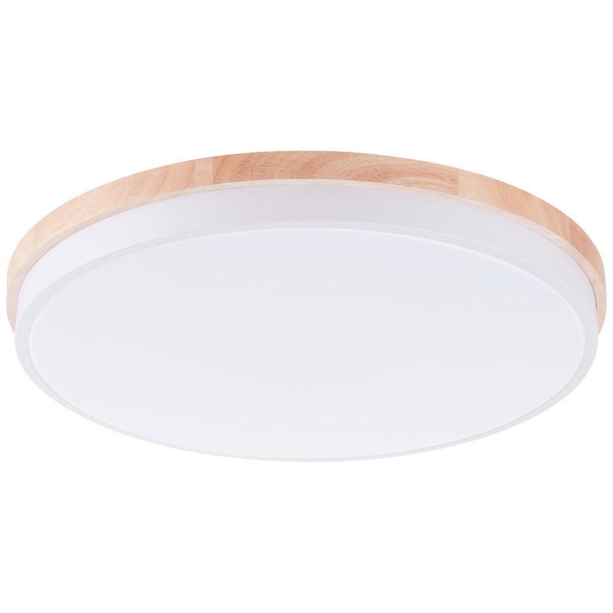 Brilliant - LED Aptumšojama griestu lampa BAARLO LED/36W/230V 3000-6500K d. 50 cm balta/gumijkoks + tālvadības pults - FSC sertificēts
