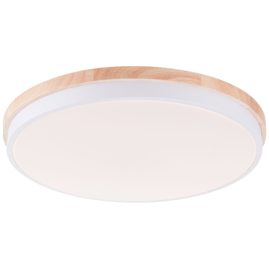 Brilliant - LED Aptumšojama griestu lampa BAARLO LED/36W/230V 3000-6500K d. 50 cm balta/gumijkoks + tālvadības pults - FSC sertificēts