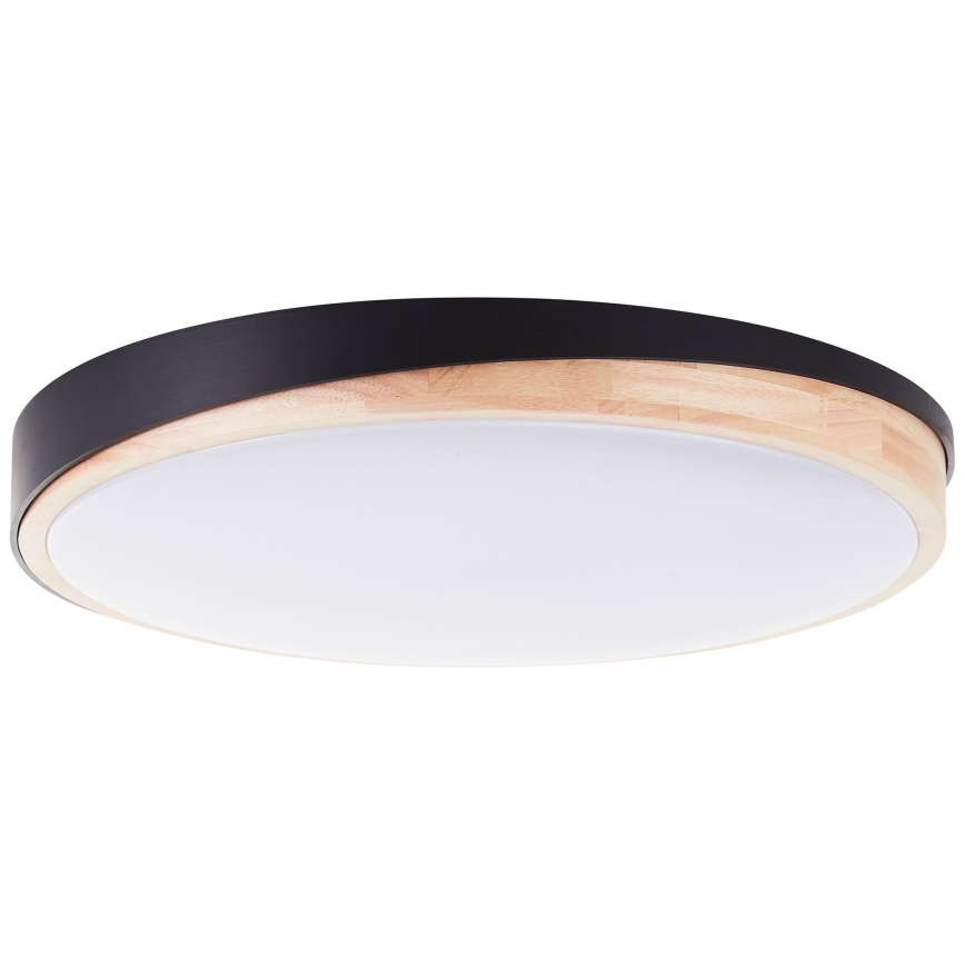 Brilliant - LED Aptumšojama griestu lampa BAARLO LED/36W/230V 3000-6500K d. 50 cm melna/gumijkoks + tālvadības pults - FSC sertificēts