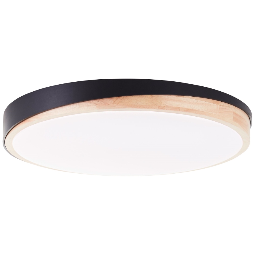 Brilliant - LED Aptumšojama griestu lampa BAARLO LED/36W/230V 3000-6500K d. 50 cm melna/gumijkoks + tālvadības pults - FSC sertificēts