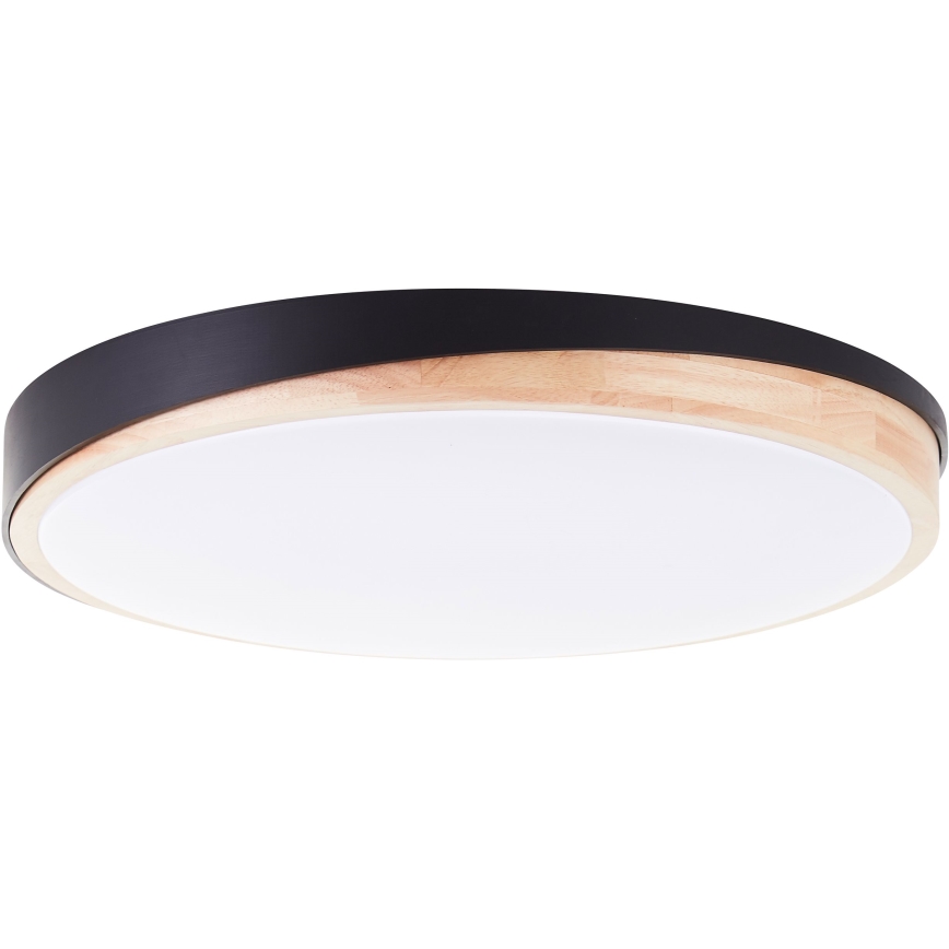 Brilliant - LED Aptumšojama griestu lampa BAARLO LED/36W/230V 3000-6500K d. 50 cm melna/gumijkoks + tālvadības pults - FSC sertificēts