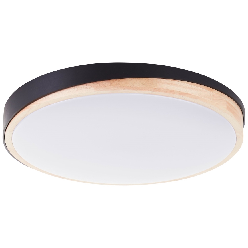 Brilliant - LED Aptumšojama griestu lampa BAARLO LED/36W/230V 3000-6500K d. 50 cm melna/gumijkoks + tālvadības pults - FSC sertificēts