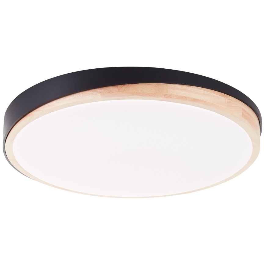 Brilliant - LED Aptumšojama griestu lampa BAARLO LED/36W/230V 3000-6500K d. 50 cm melna/gumijkoks + tālvadības pults - FSC sertificēts