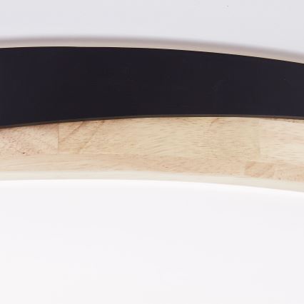 Brilliant - LED Aptumšojama griestu lampa BAARLO LED/36W/230V 3000-6500K d. 50 cm melna/gumijkoks + tālvadības pults - FSC sertificēts