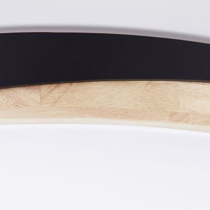 Brilliant - LED Aptumšojama griestu lampa BAARLO LED/36W/230V 3000-6500K d. 50 cm melna/gumijkoks + tālvadības pults - FSC sertificēts