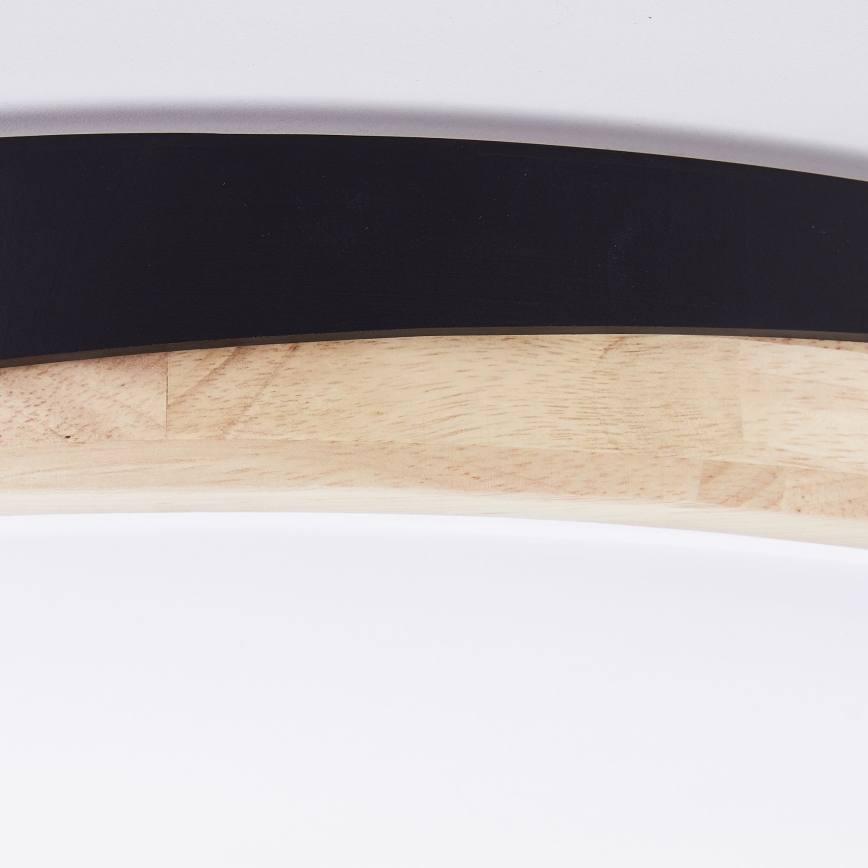 Brilliant - LED Aptumšojama griestu lampa BAARLO LED/36W/230V 3000-6500K d. 50 cm melna/gumijkoks + tālvadības pults - FSC sertificēts