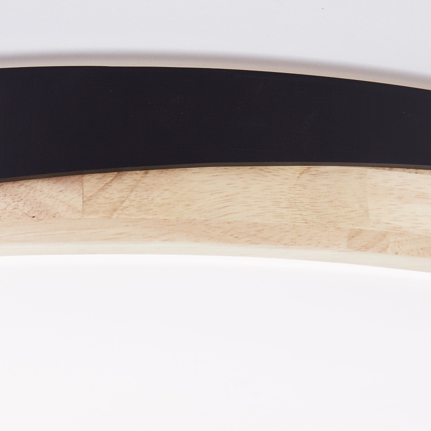 Brilliant - LED Aptumšojama griestu lampa BAARLO LED/36W/230V 3000-6500K d. 50 cm melna/gumijkoks + tālvadības pults
