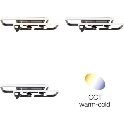 Brilliant - LED Aptumšojama griestu lampa DALIDA LED/54W/230V 3000-6500K 45,2x66 cm melna + tālvadības pults