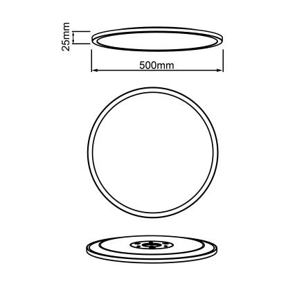 Brilliant - LED aptumšojams griestu gaismeklis TUCO LED/33W/230V 3000-6500K Ø 50 cm melns + ar tālvadības pulti