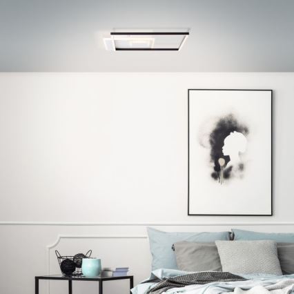 Brilliant - LED Aptumšojama griestu lampa IORGO LED/40W/230V 3000K 43,5x43,5 cm balta/melna