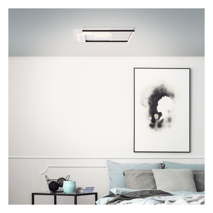 Brilliant - LED Aptumšojama griestu lampa IORGO LED/40W/230V 3000K 43,5x43,5 cm balta/melna