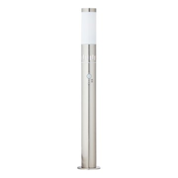 Brilliant - LED Āra lampa ar sensoru LEIGH LED/0,9W/230V + 1xE27/11W 80 cm IP44 spīdīgi hromēts