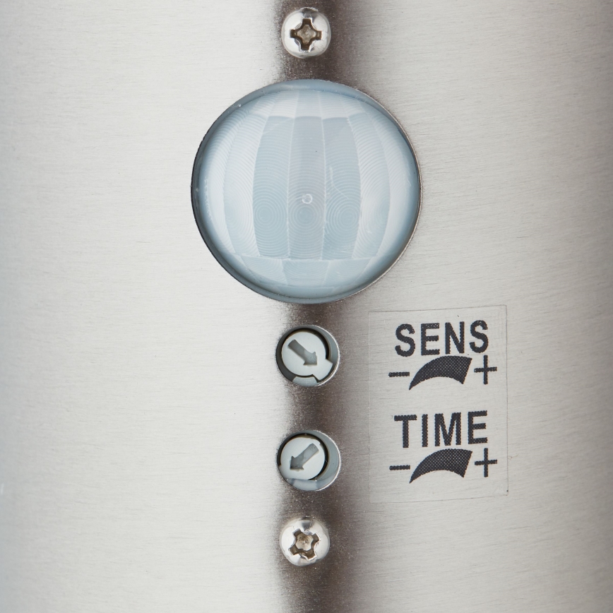 Brilliant - LED Āra lampa ar sensoru LEIGH LED/0,9W/230V + 1xE27/11W 80 cm IP44 spīdīgi hromēts