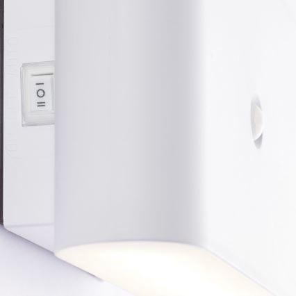 Brilliant - LED āra sienas lampa ar sensoru, uzlādējama XINO LED/3W/5V 3600 mAh IP44 balta