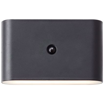 Brilliant - LED Āra uzlādējams sienas lampa ar sensoru XINO LED/3W/5V IP44 melna