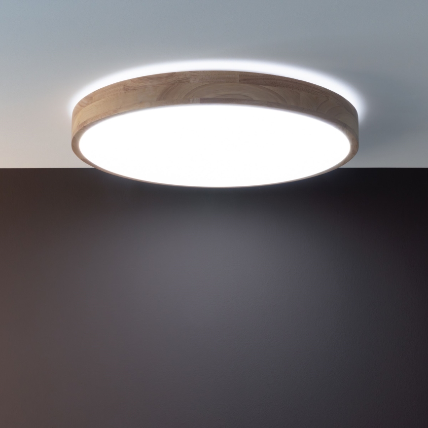 Brilliant - LED dimmējams griestu gaismeklis SLIMLINE LED/60W/230V 3000–6500K Ø 45 cm gumijas koks + tālvadības pults