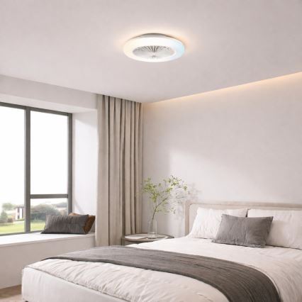 Brilliant - LED aptumšojams griestu gaismeklis ar ventilatoru MONTERO LED/20W/230V 2700-6500K Ø 42 cm balts + tālvadība