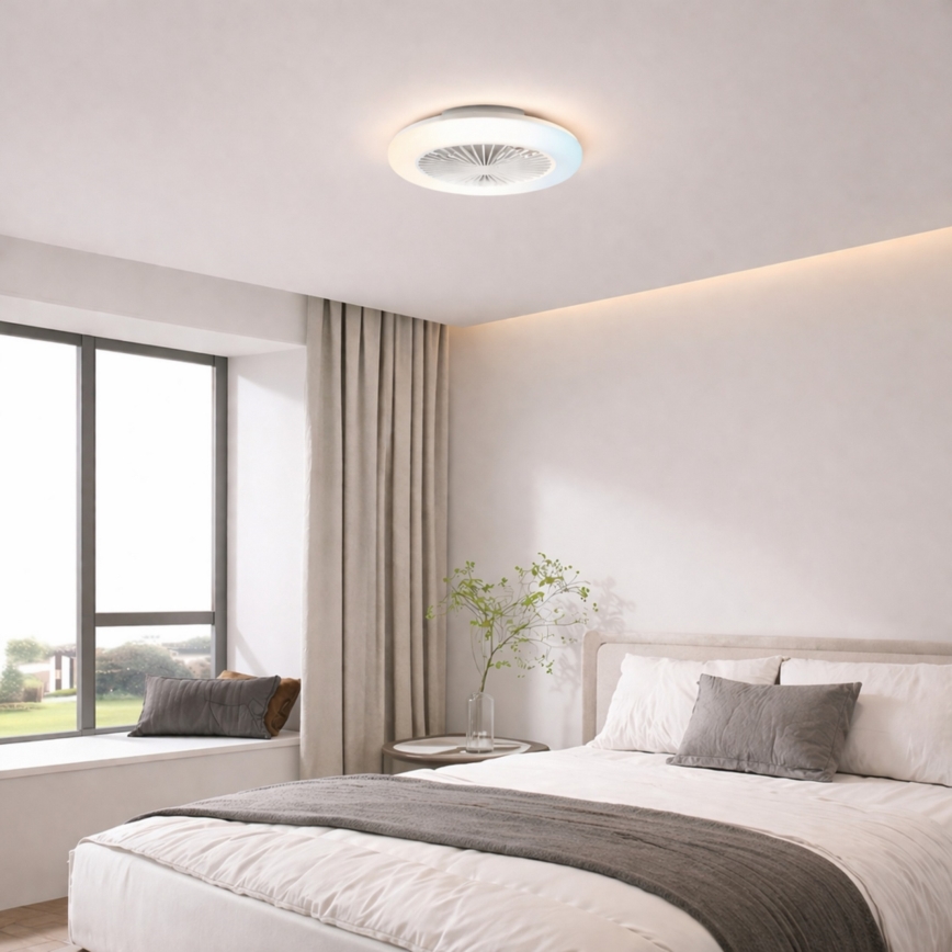 Brilliant - LED aptumšojams griestu gaismeklis ar ventilatoru MONTERO LED/20W/230V 2700-6500K Ø 42 cm balts + tālvadība